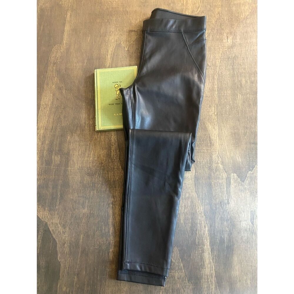 Free People Black Faux Leather Skinny Pants